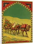 Czech English cotton label with caravan of camels by Anonymous