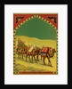 Czech English cotton label with caravan of camels by Anonymous