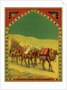 Czech English cotton label with caravan of camels by Anonymous