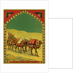Czech English cotton label with caravan of camels by Anonymous