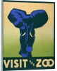Visit the Zoo poster with elephant by Anonymous
