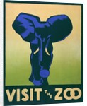 Visit the Zoo poster with elephant by Anonymous