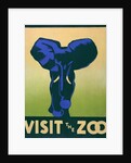 Visit the Zoo poster with elephant by Anonymous
