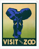 Visit the Zoo poster with elephant by Anonymous