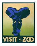 Visit the Zoo poster with elephant by Anonymous