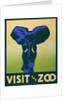 Visit the Zoo poster with elephant by Anonymous