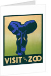 Visit the Zoo poster with elephant by Anonymous