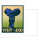 Visit the Zoo poster with elephant by Anonymous
