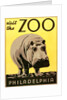 Visit the Zoo poster with hippopotamus by Anonymous