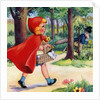 Little Red Riding Hood and Big Bad Wolf in woods by Anonymous