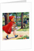 Little Red Riding Hood and Big Bad Wolf in woods by Anonymous