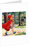 Little Red Riding Hood and Big Bad Wolf in woods by Anonymous