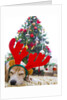 Sleeping Beagle Dog Wearing Christmas Antlers by Anonymous