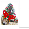 Sleeping Beagle Dog Wearing Christmas Antlers by Anonymous