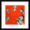 Vintage iIllustration with five housewives talking on telephones by Anonymous