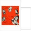 Vintage iIllustration with five housewives talking on telephones by Anonymous