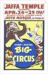 Vintage circus poster with animals and clown by Anonymous