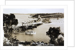 Sydney Spit Bridge, Middle Harbour, Sydney, New South Wales, Australia in 1924. The bridge shown is a wooden lifting bridge. On the road, there are cars of the period. by Anonymous
