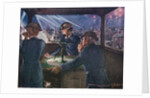 ARP officers in an observation post during the Blitz reporting on fires probably caused by incendiary bombs by Anonymous