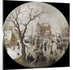 A Winter Scene with Skaters Near a Castle by Hendrick Avercamp