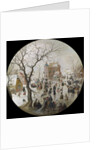 A Winter Scene with Skaters Near a Castle by Hendrick Avercamp