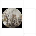 A Winter Scene with Skaters Near a Castle by Hendrick Avercamp