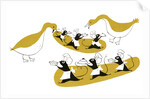 Illustration of mice serving geese by Anonymous