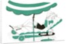 Illustration of a young woman relaxing in chaise longue by Anonymous
