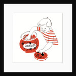 Illustration of a young boy with his hand in the cookie jar by Anonymous