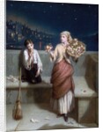 A London Crossing Sweeper and Flower Girl by Augustus Edward Mulready