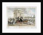 Horse drawn carriages along Hyde Park Corner, London by Anonymous