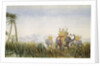 Tiger attacking an elephant by Anonymous