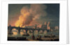 Westminster Bridge and the Burning of the Houses of Parliament from Lambeth by Thomas Luny