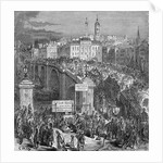 Busy scene on London Bridge by Anonymous