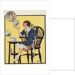 Little girl blowing bubbles by Anonymous