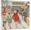 Children Christmas Shopping in Snow by Anonymous