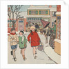 Children Christmas Shopping in Snow by Anonymous