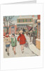 Children Christmas Shopping in Snow by Anonymous