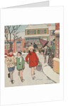 Children Christmas Shopping in Snow by Anonymous