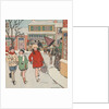 Children Christmas Shopping in Snow by Anonymous