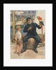 Little boy talking to sailor with parrot by Anonymous