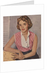 Young woman in pink blouse by Anonymous
