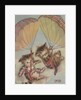 Two kittens floating down in parachutes by Anonymous