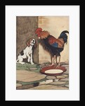 Dog and rooster conversing by Anonymous