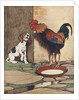 Dog and rooster conversing by Anonymous