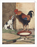 Dog and rooster conversing by Anonymous