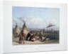 Funeral Scaffold of a Sioux Chief near Fort Pierre by Karl Bodmer