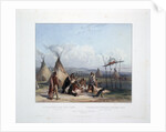 Funeral Scaffold of a Sioux Chief near Fort Pierre by Karl Bodmer