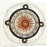 Drawing of the Aztec sun calendar stone in Mexico by Anonymous