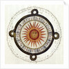 Drawing of the Aztec sun calendar stone in Mexico by Anonymous